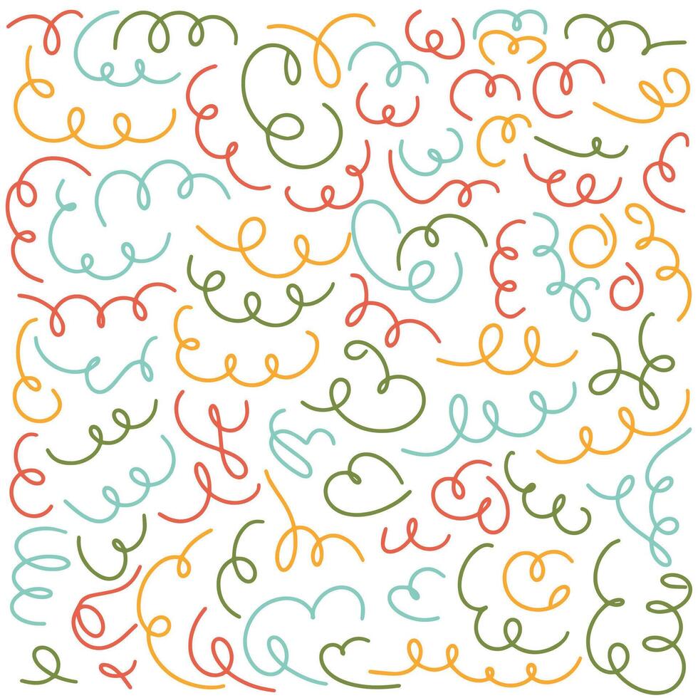 Creative abstract style art background for kids or trendy design with basic shapes. Simple children's doodles and squiggles on wallpaper. vector