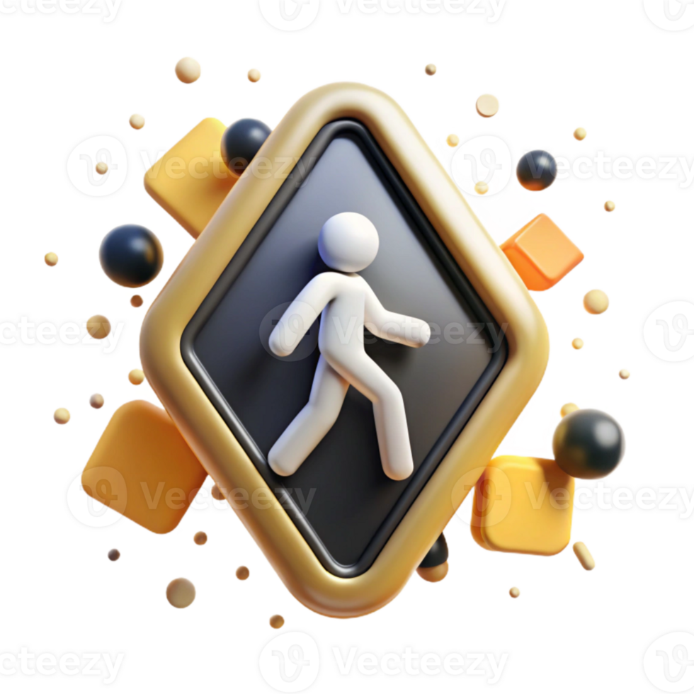 wonderful contemporary Yield to Pedestrians Sign White Black Walking Figure Isolated genuine png