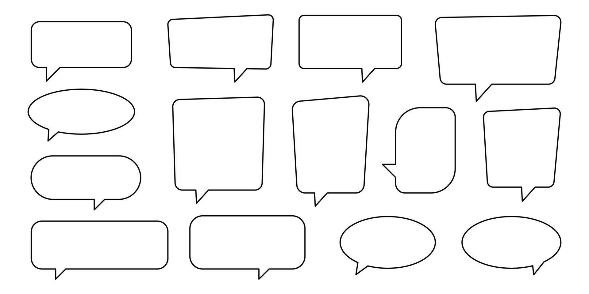 Collection of line speech bubble, line speech balloon. vector