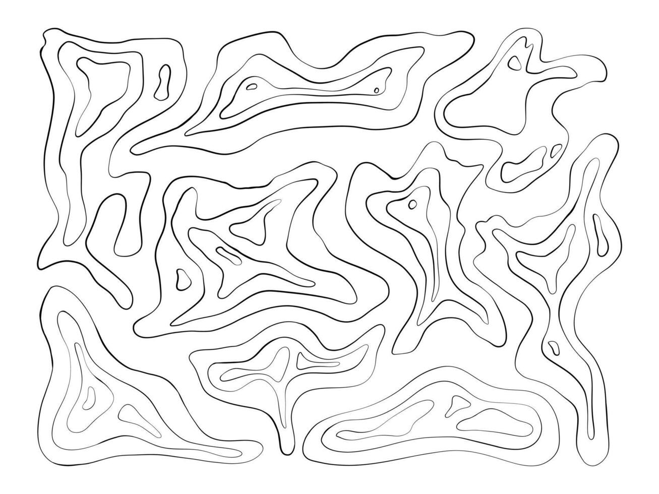 Abstract Organic Topographic Line Art. A collection of 9 hand drawn abstract shapes inspired by topographic maps. Ideal for modern layouts, earthy branding, and minimal decorative design vector