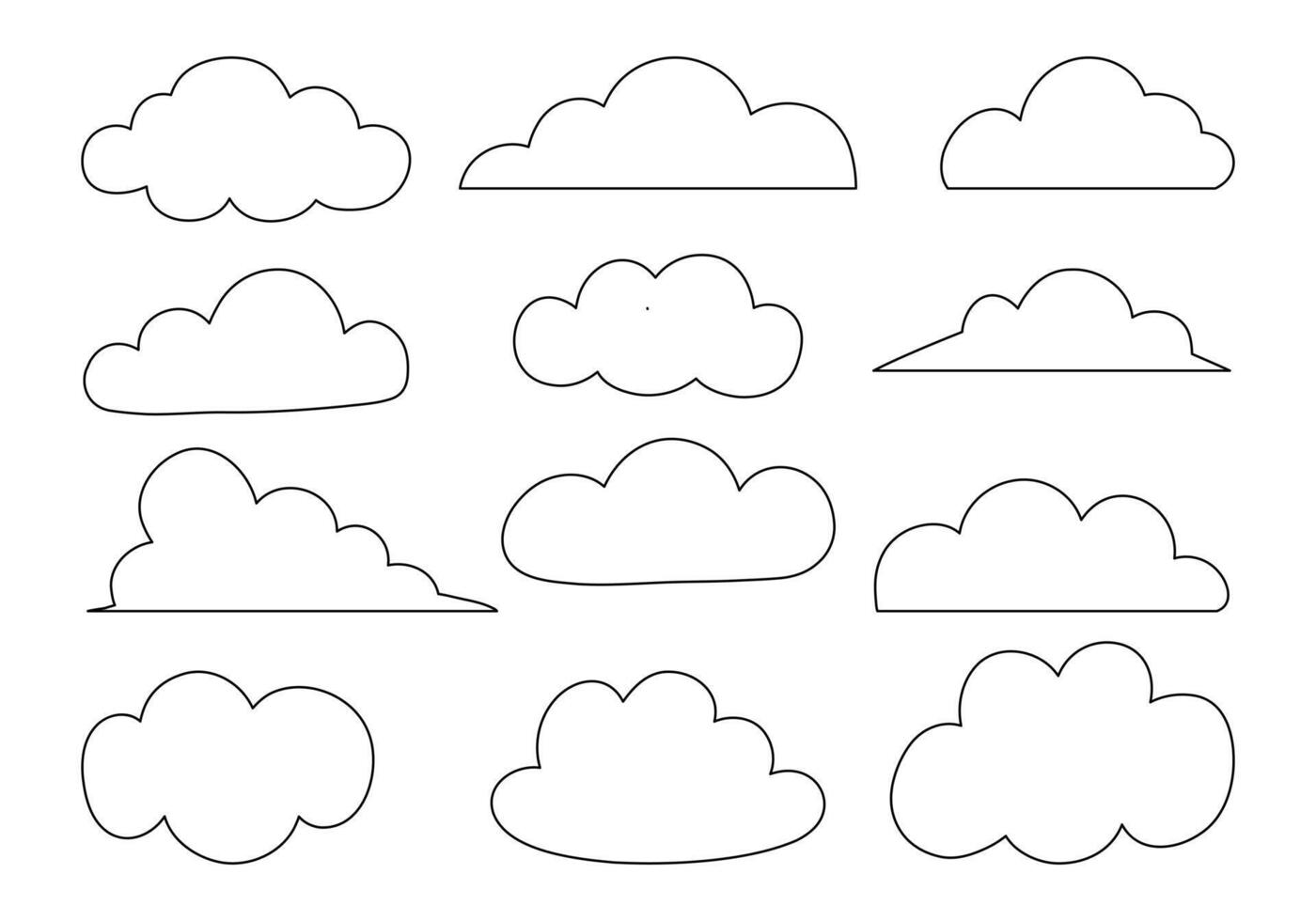 Whimsical Hand Drawn Cloud Outline vector