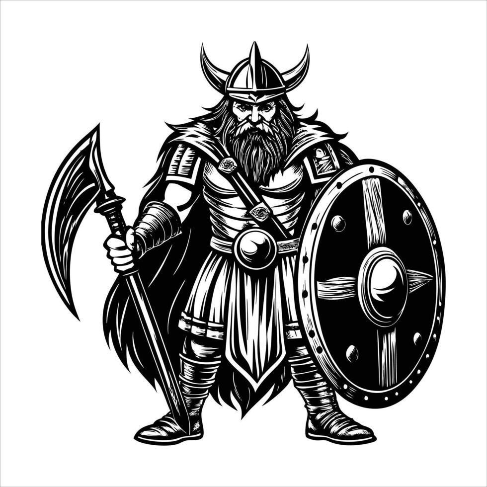 A Viking Warrior Holding vector