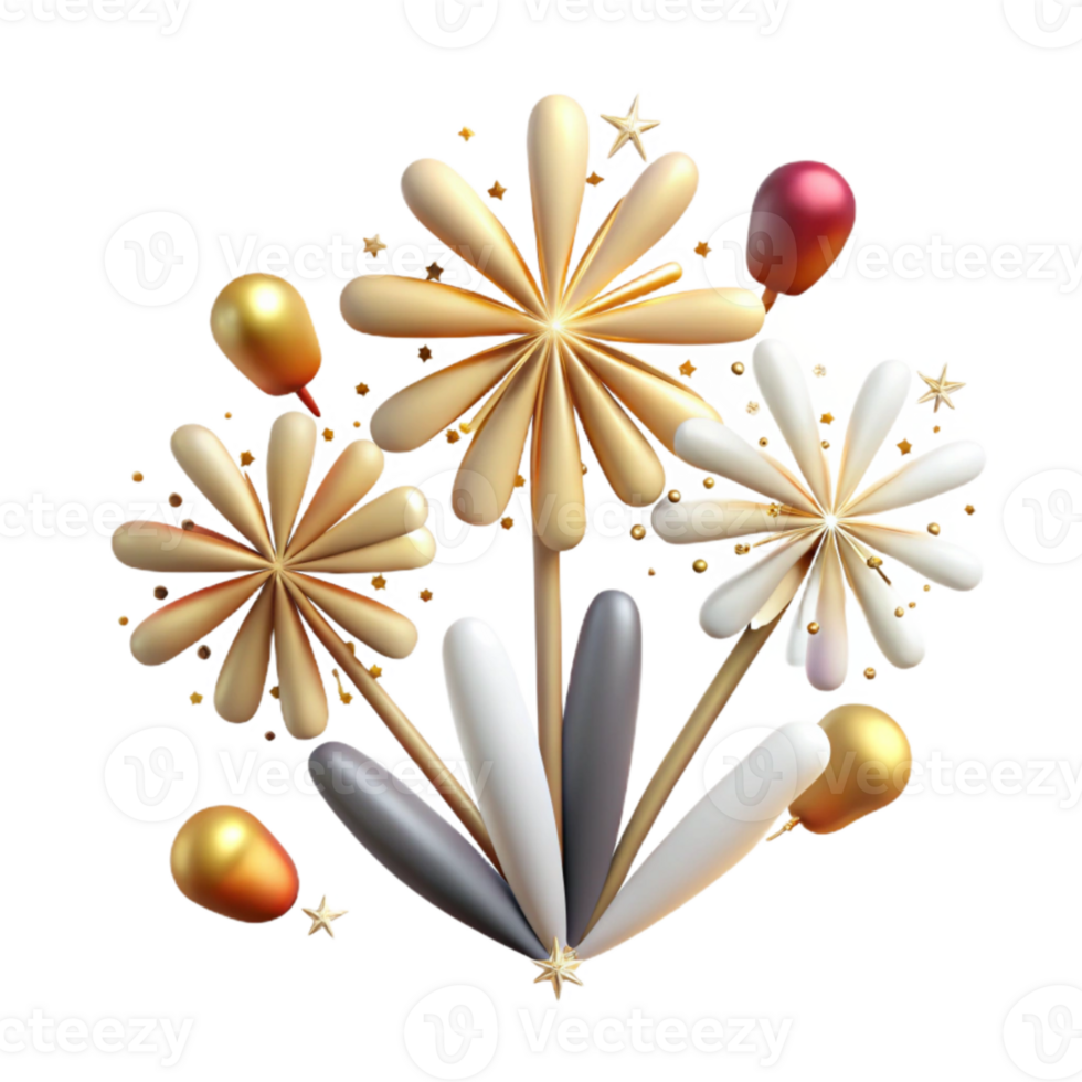 elegant creative Fireworks Sparkles Isolated for Digital Illustrations professional png