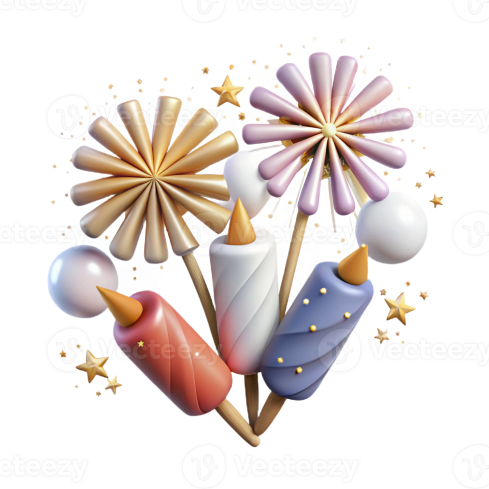 vibrant contemporary Fireworks Sparkles Isolated for Digital Illustrations exclusive png
