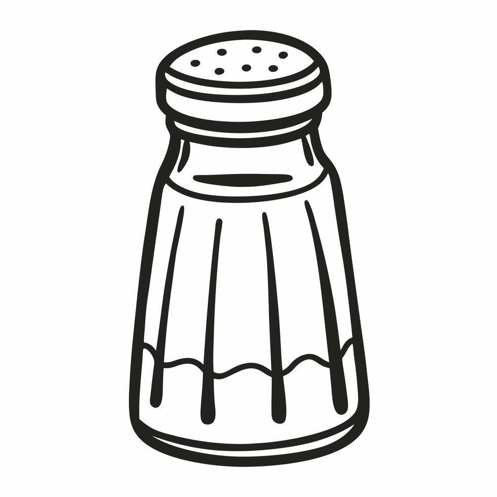 Simple Line Art Illustration of a Salt Shaker for Kitchen Artwork and Design vector