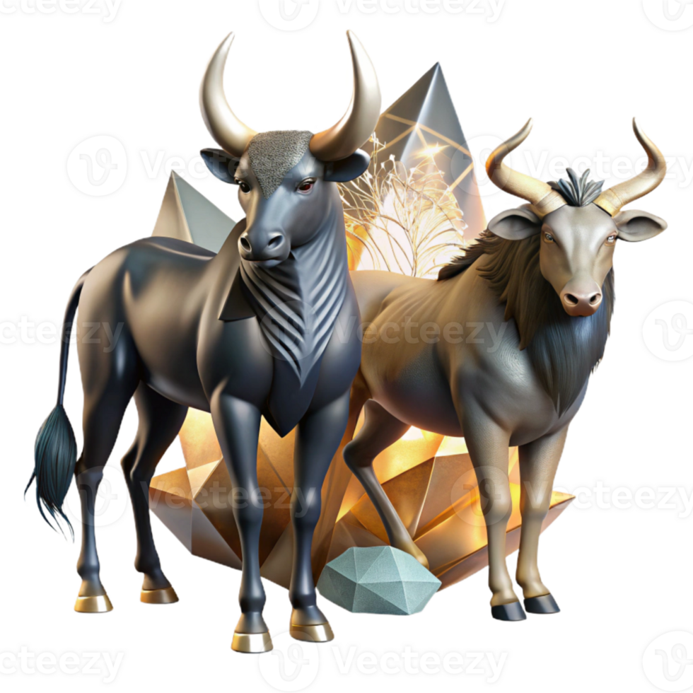 elegant abstract Gnu Silhouette Wildebeest Transparent African Animal Design detailed png