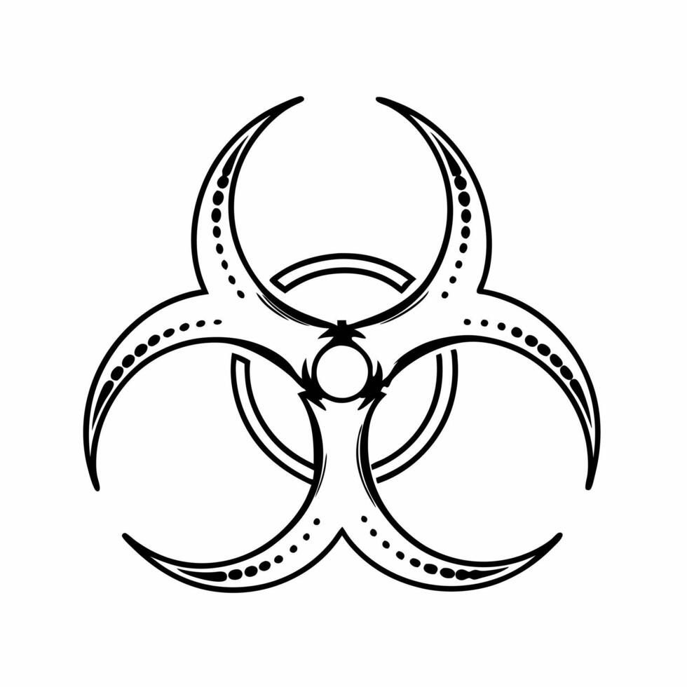 Monochrome Biohazard Symbol Design for Industrial Safety and Environmental Awareness vector