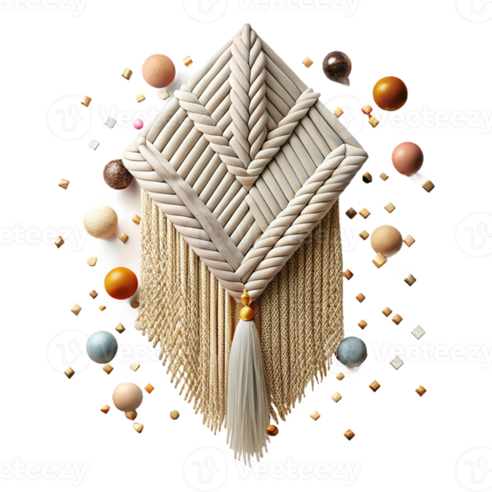 magnificent traditional Herringbone Macrame Pattern Boho Decor Isolated for Home Decor exclusive png