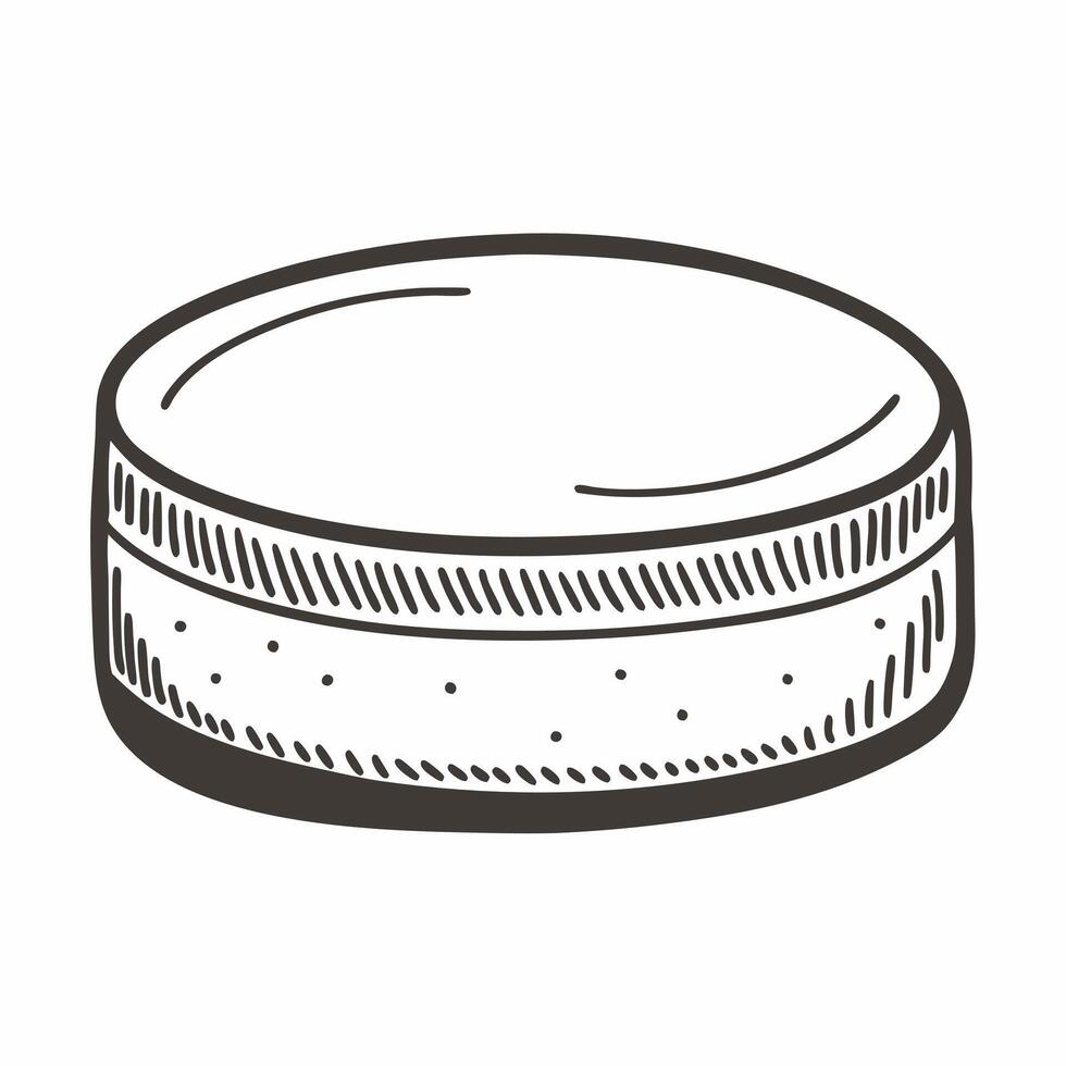 Sketch Style Hockey Puck Illustration for Sports and Recreation Design vector