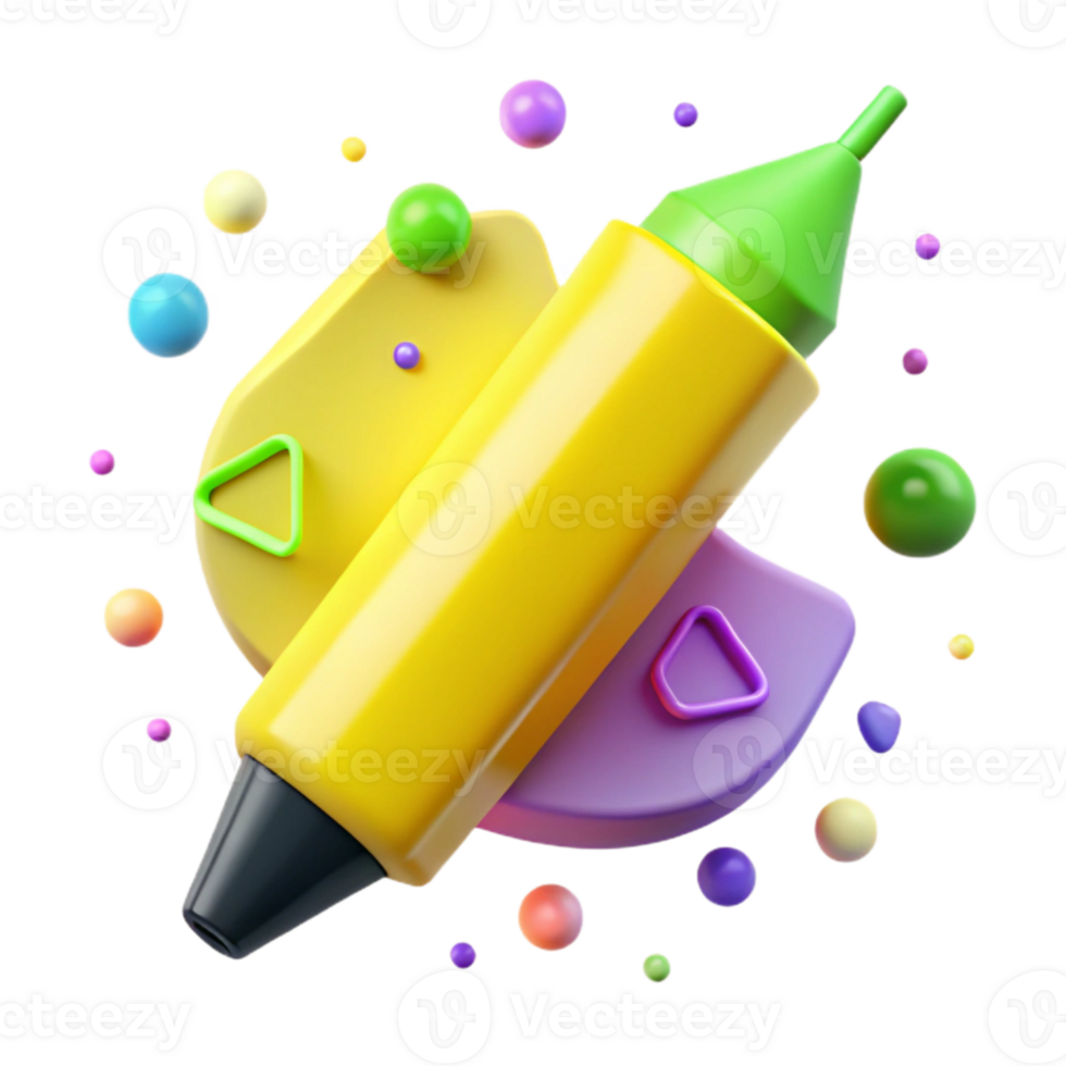 stunning modern Highlighter Yellow Marker Cutout for Note Taking high quality png