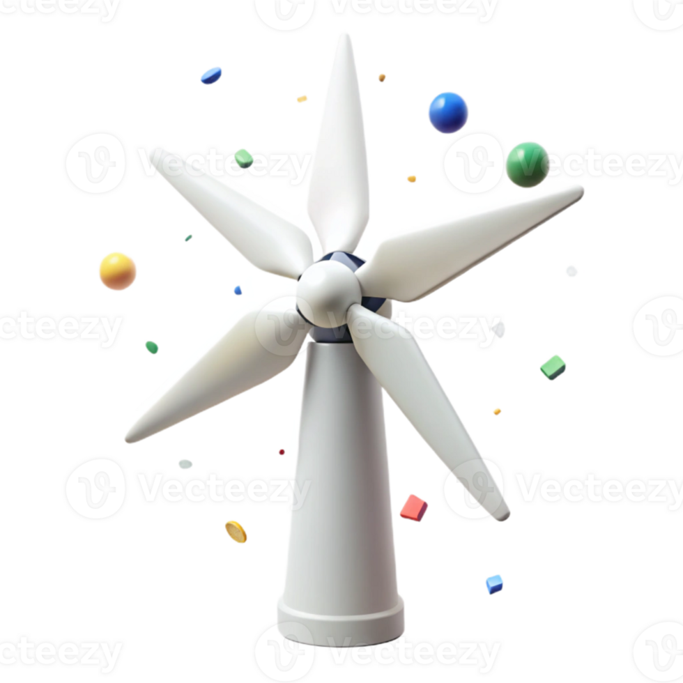 impressive rustic White Wind Turbine Isolated for Sustainable Design high resolution png