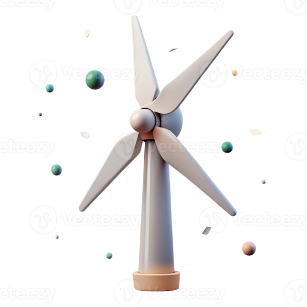 beautiful abstract Wind Turbine Side View Isolated for Industrial Design professional png