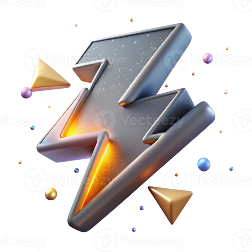 elegant classic Zigzag Lightning Bolt Isolated for Electric Designs authentic png