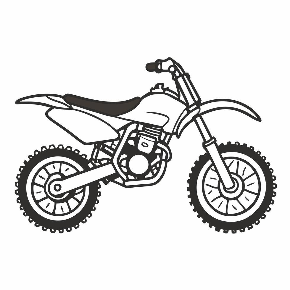 Minimalist Dirt Bike Illustration for Motorsports Enthusiasts vector