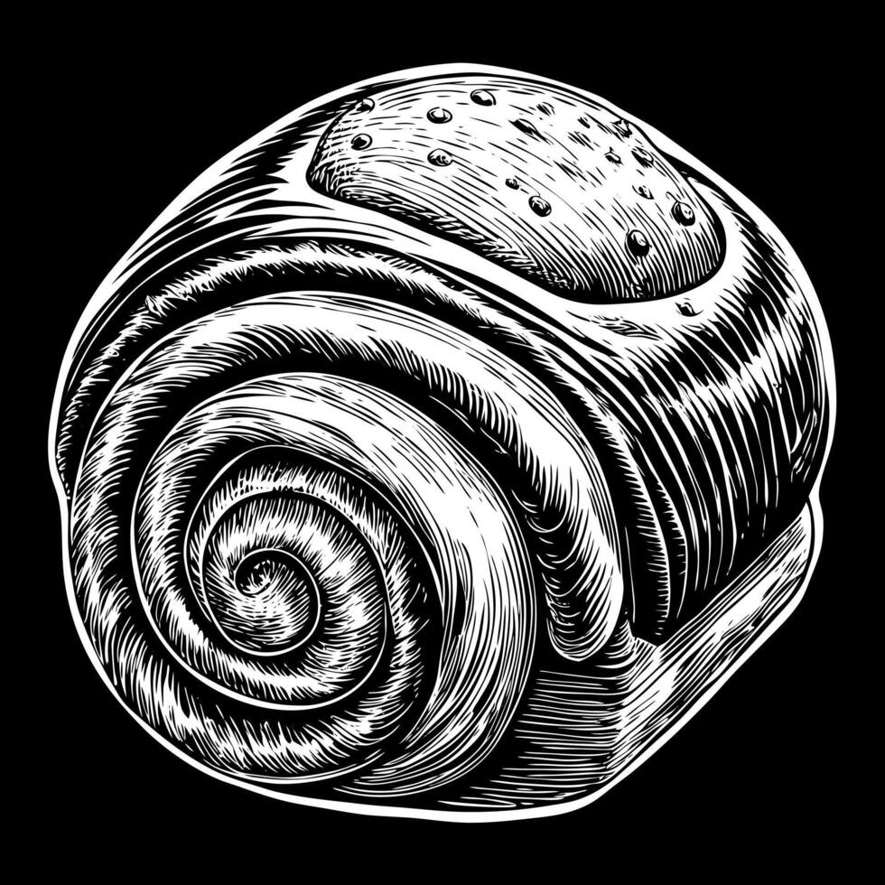 A close up of a doughnut with a spiral design vector