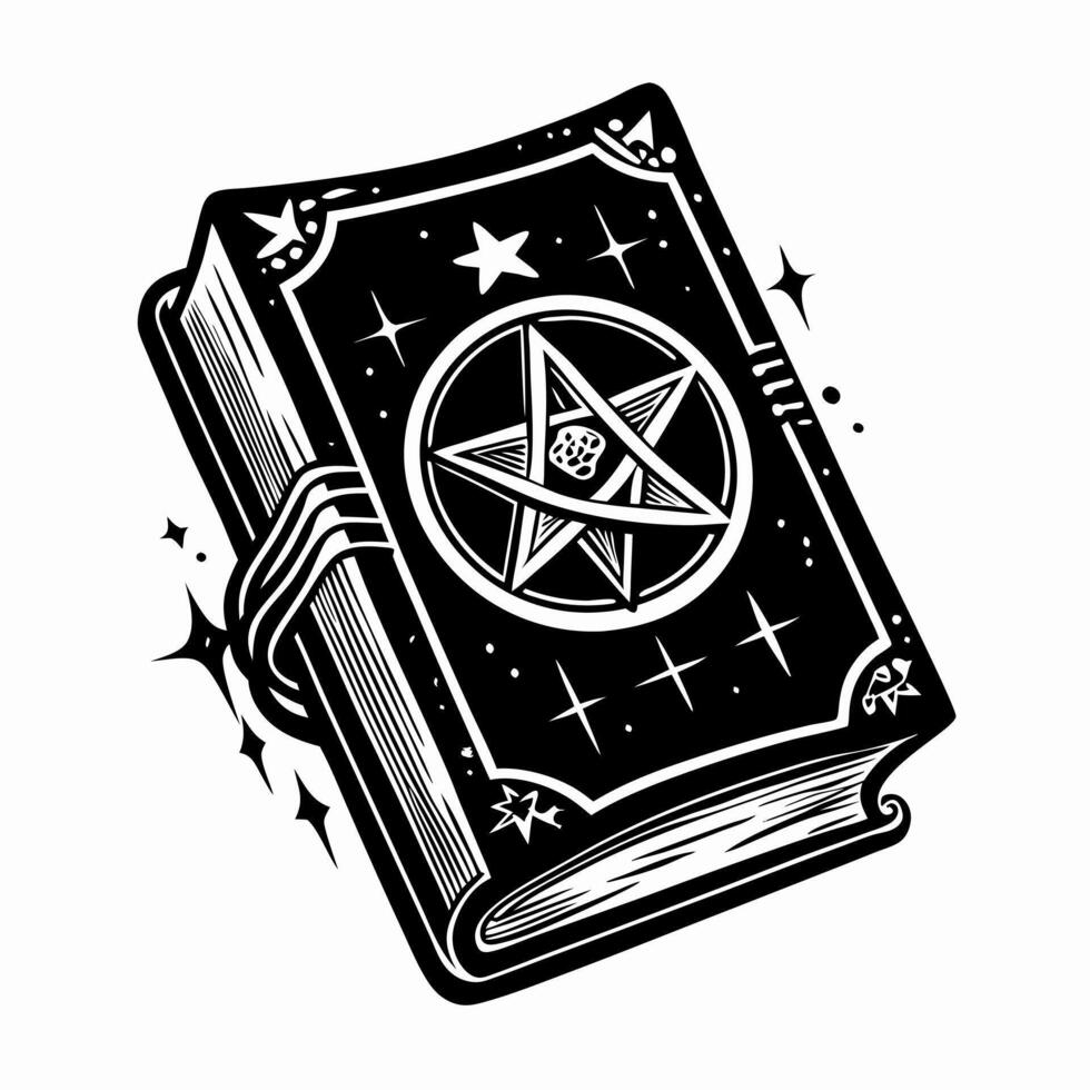 A book with a star and a pentacle on the cover vector