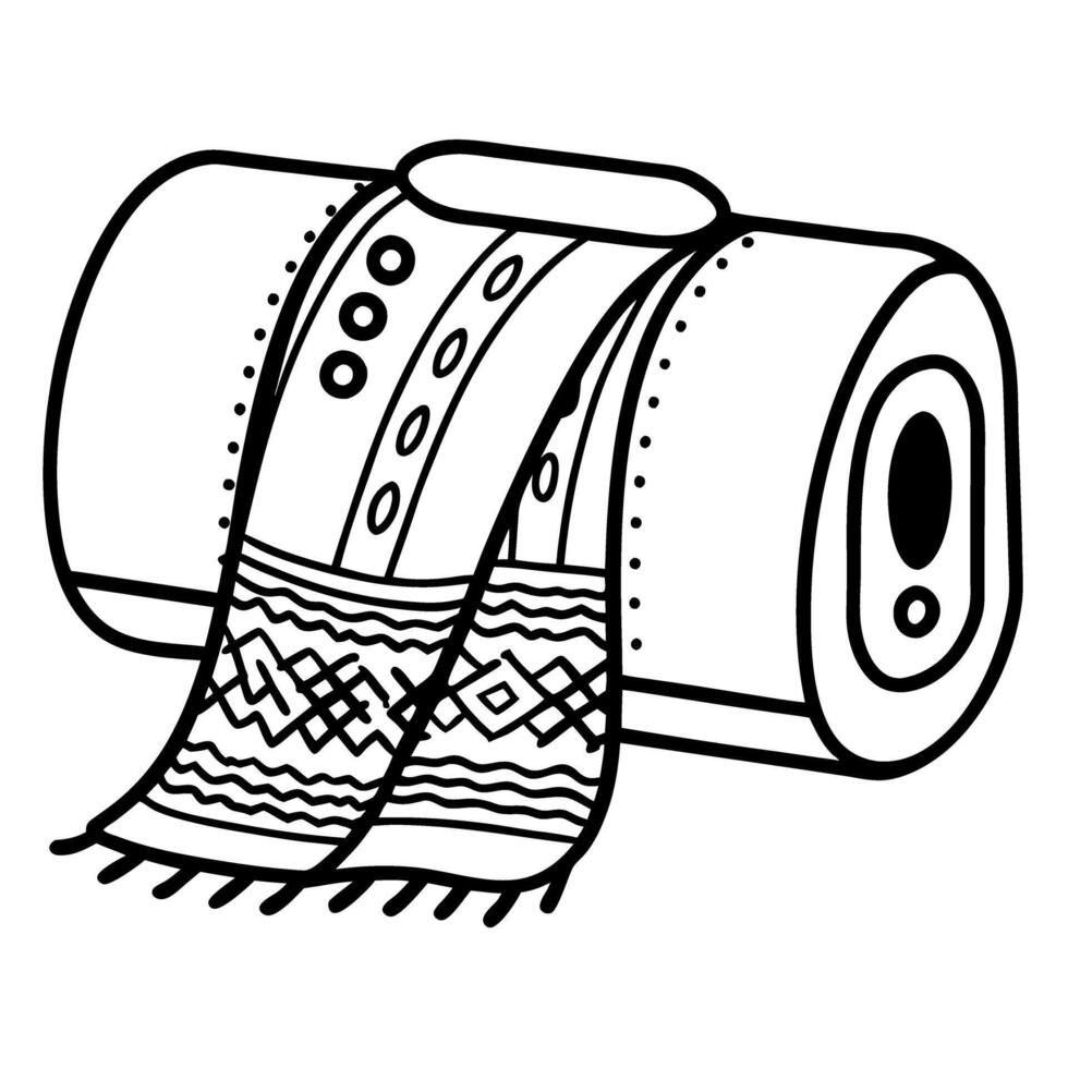 intricate roll of toilet paper, decorative designs black and white, patterned bathroom piece, artistic hygiene concept vector
