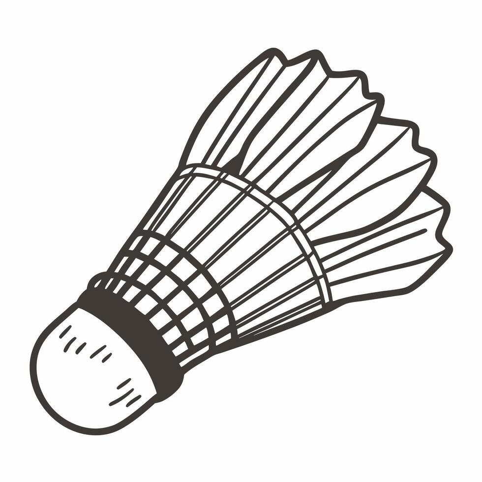Hand Drawn Illustration of a Badminton Shuttlecock for Sports Design vector