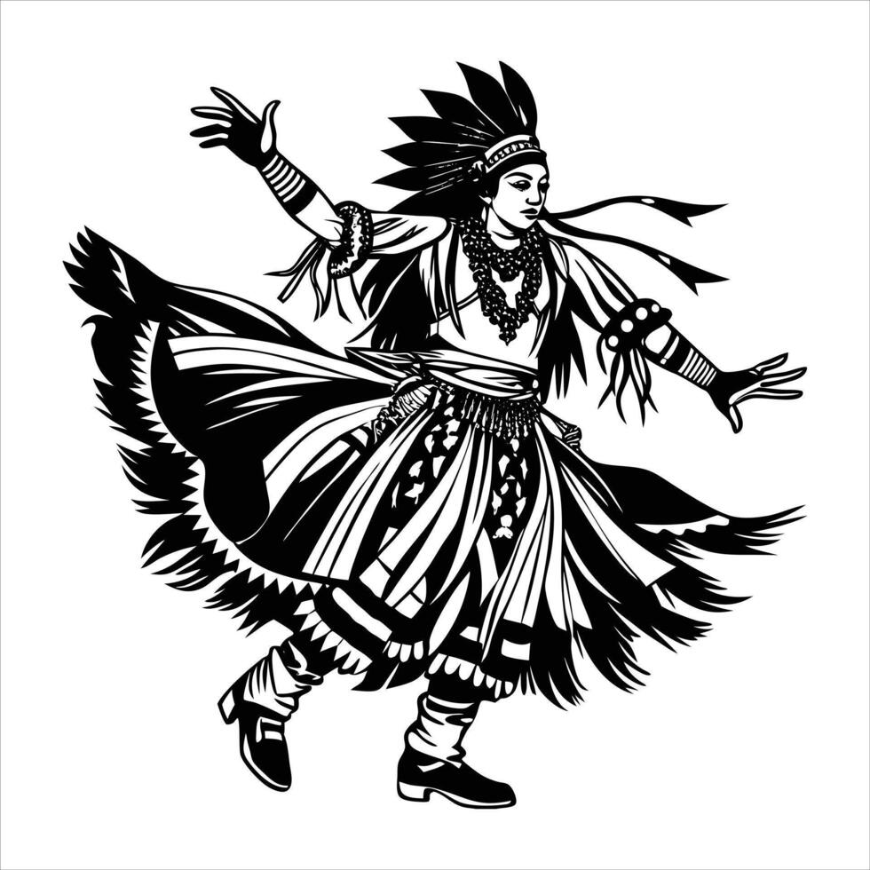 Vibrant Native American Dancer vector