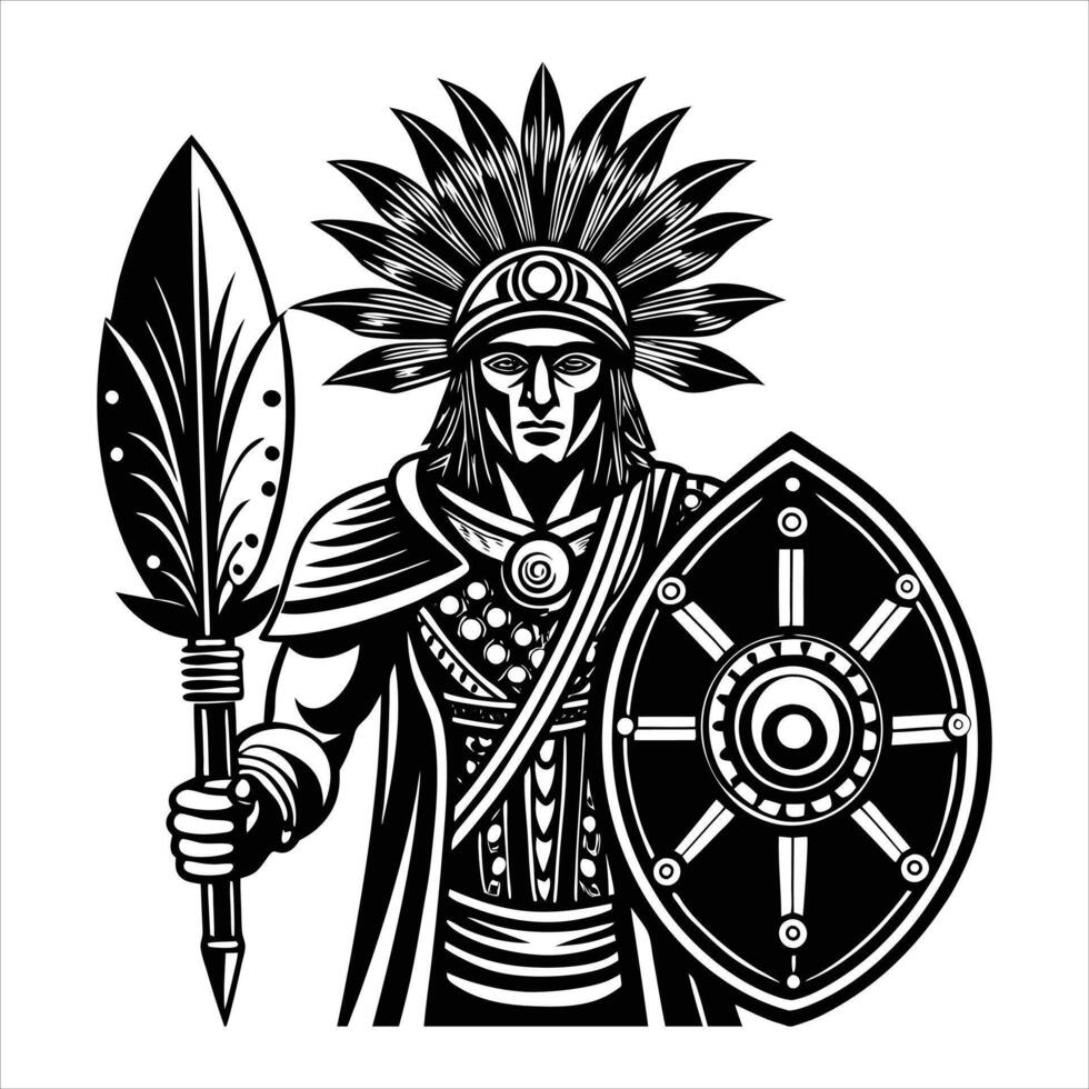 Native American Warrior vector