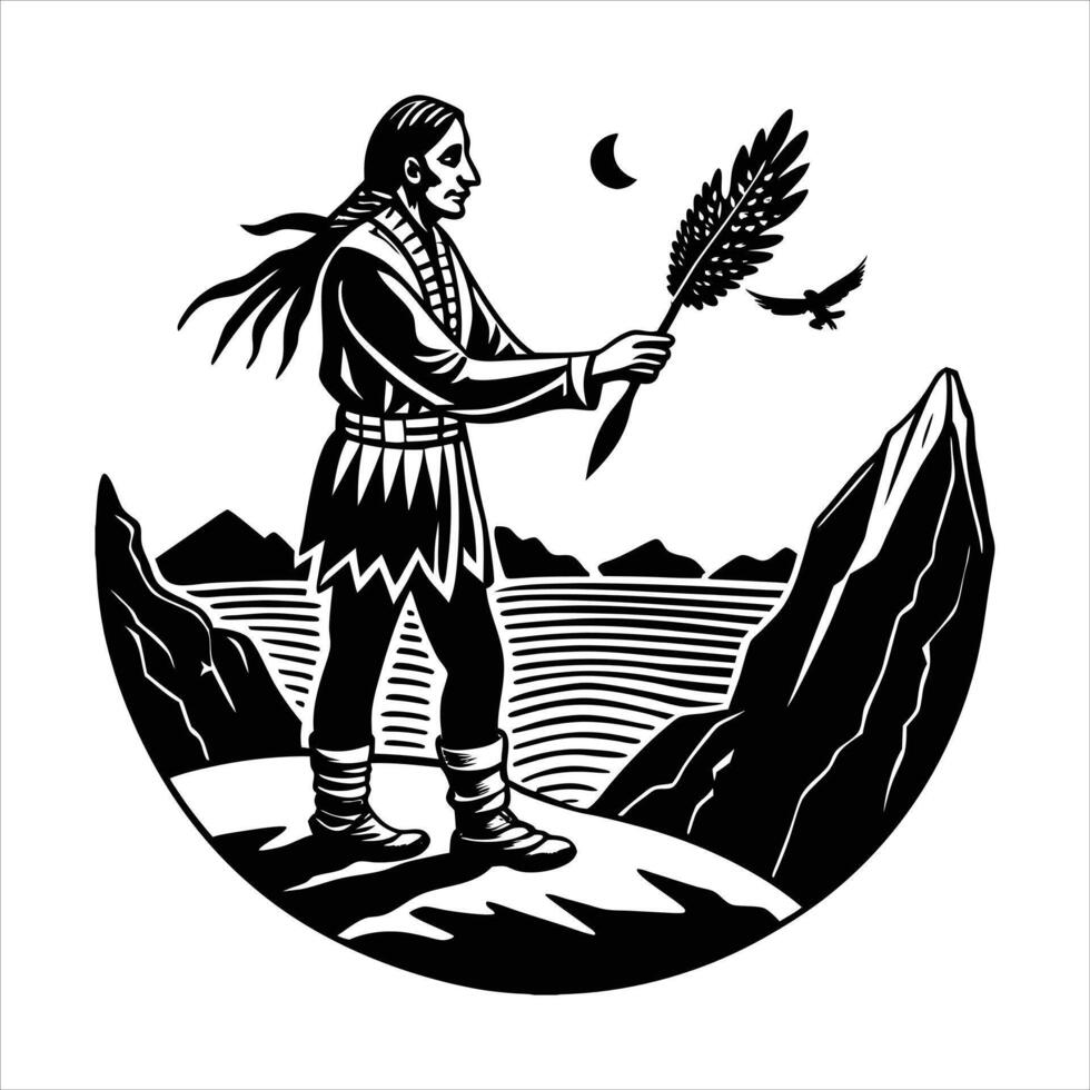 Native American Eagle Feather vector