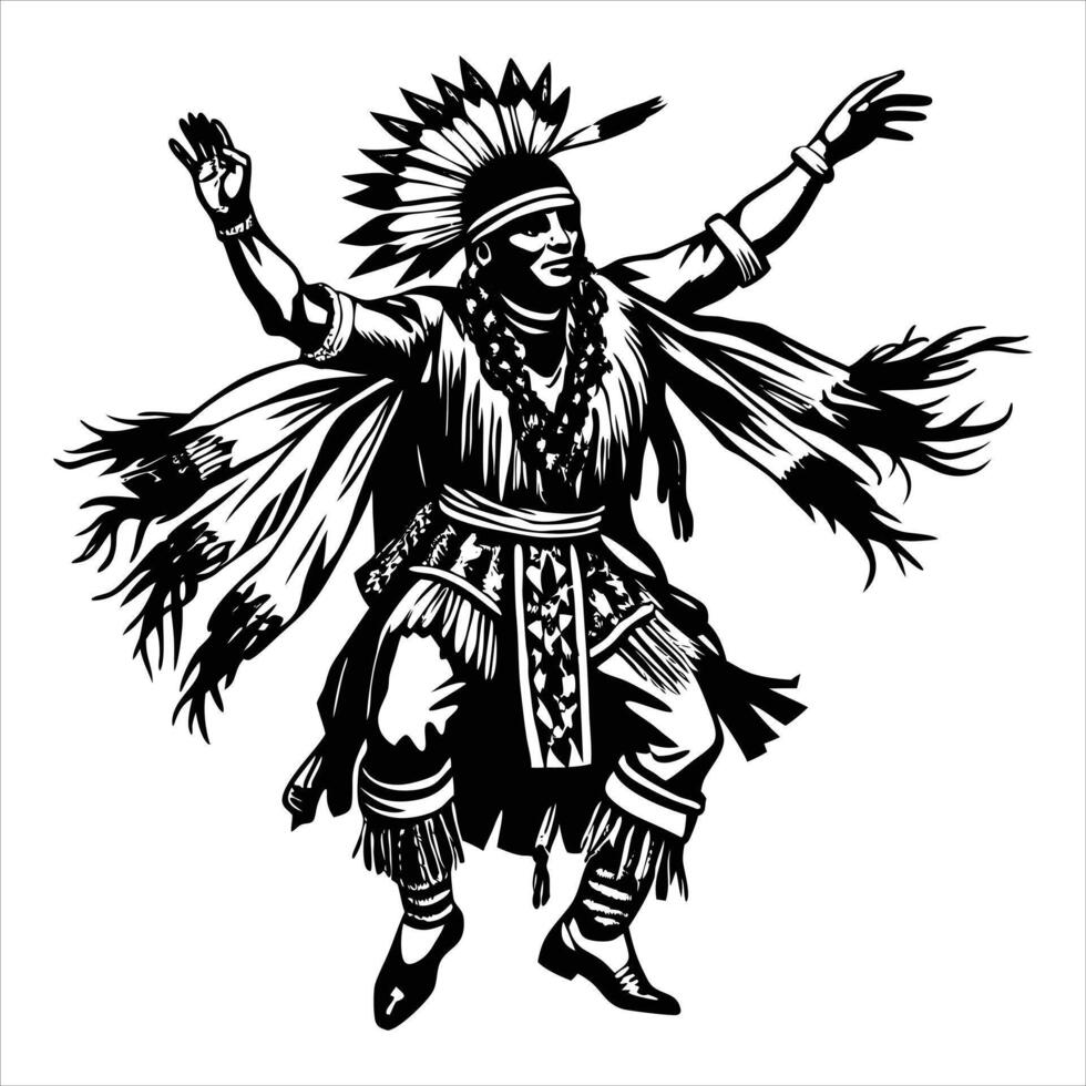 Native American dancer vector