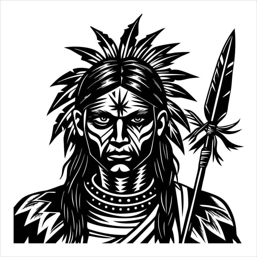 Native American Warrior Symbol vector
