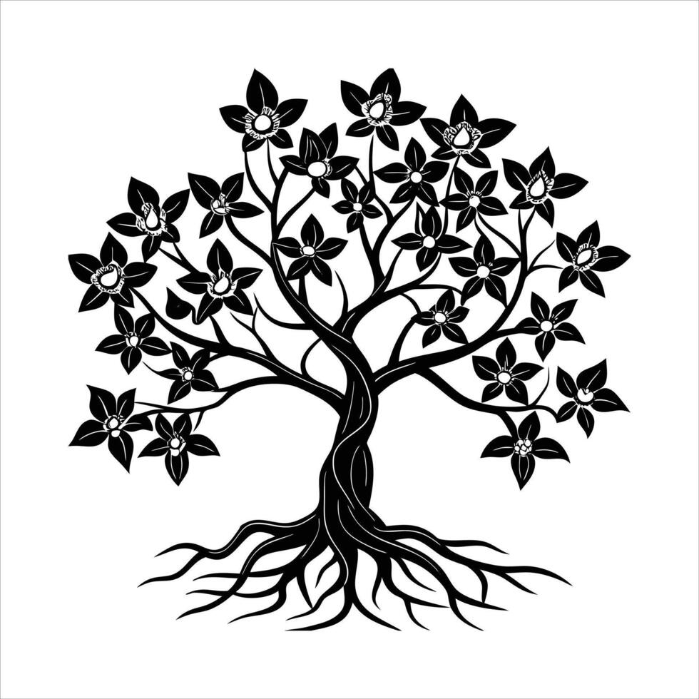Orchid Bonsai Tree vector