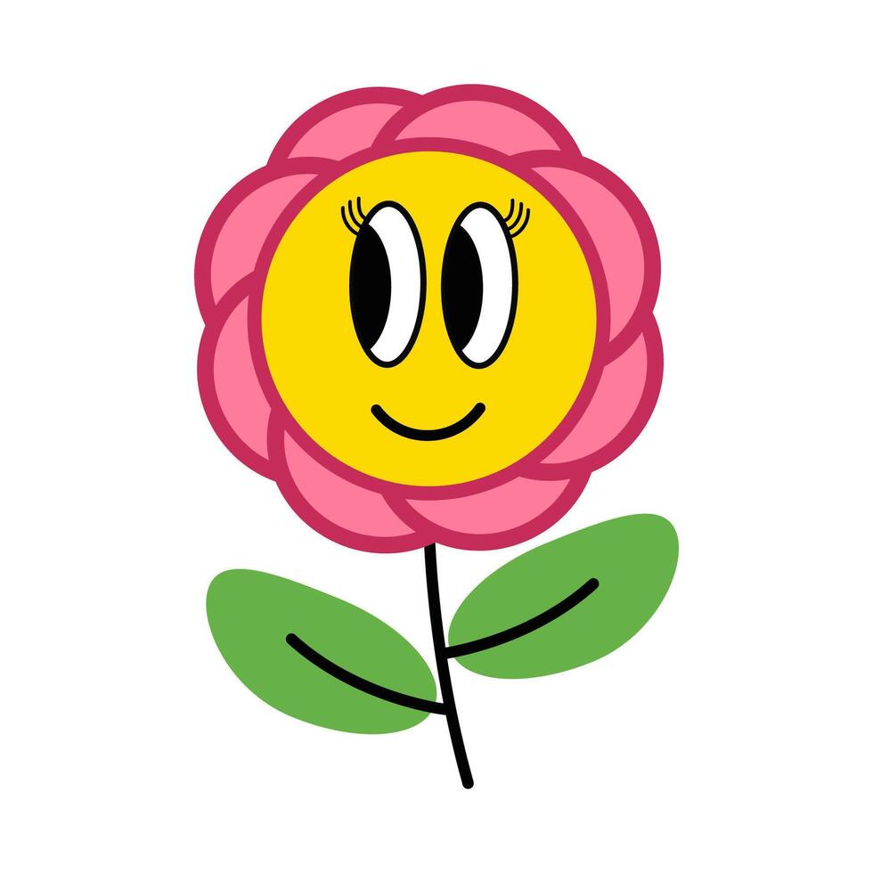 Cartoon Smiling Flower Illustration vector