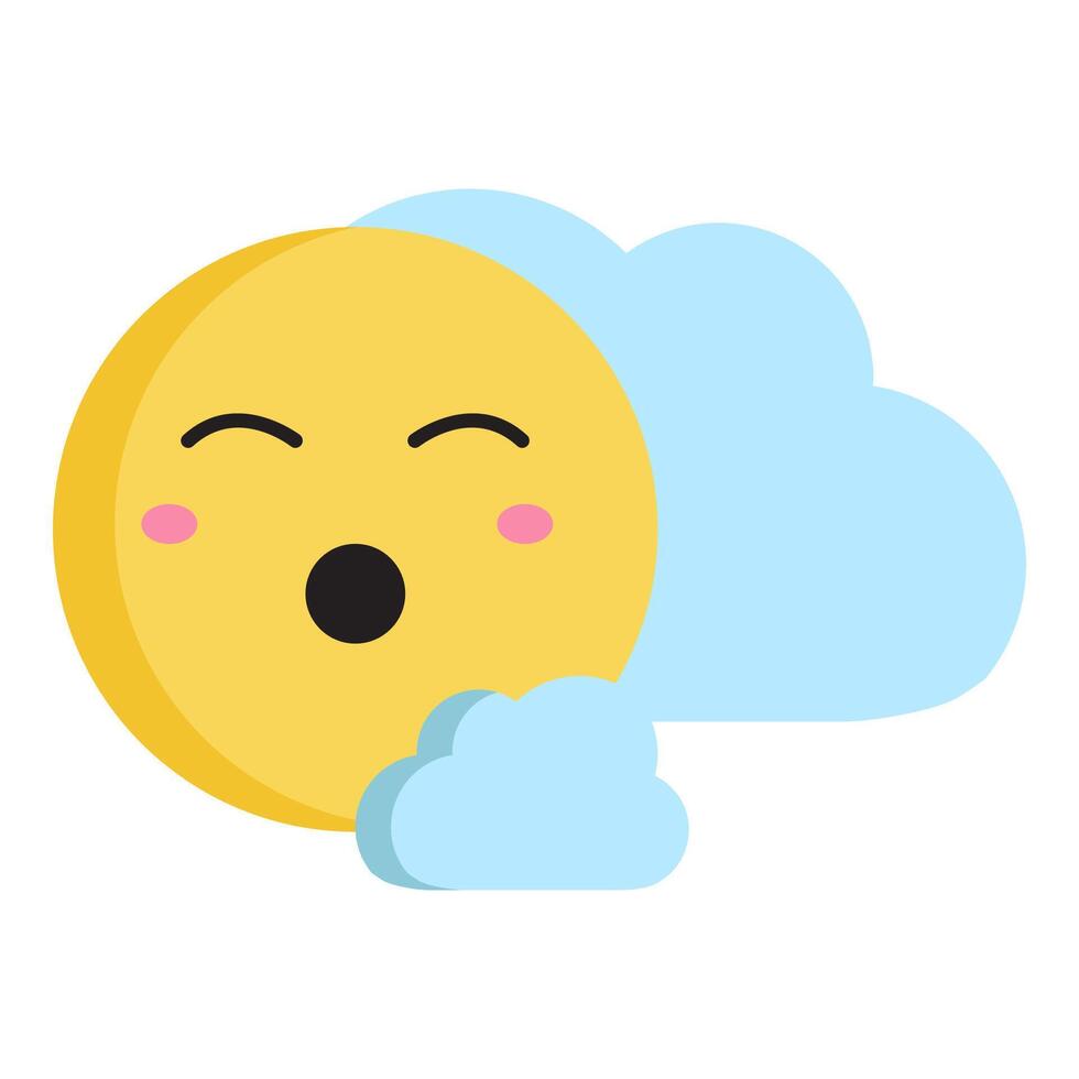 Cute Sun Character with Clouds vector