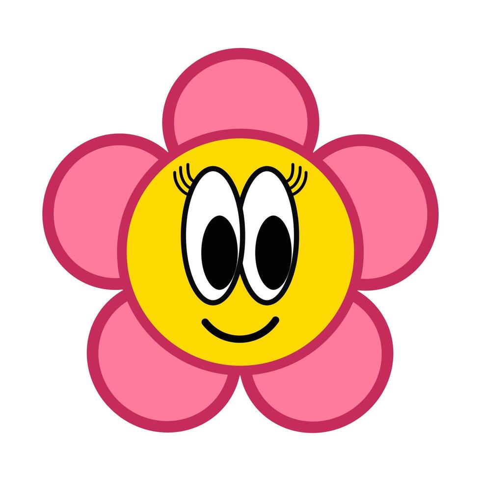 Cute Cartoon Flower Character vector