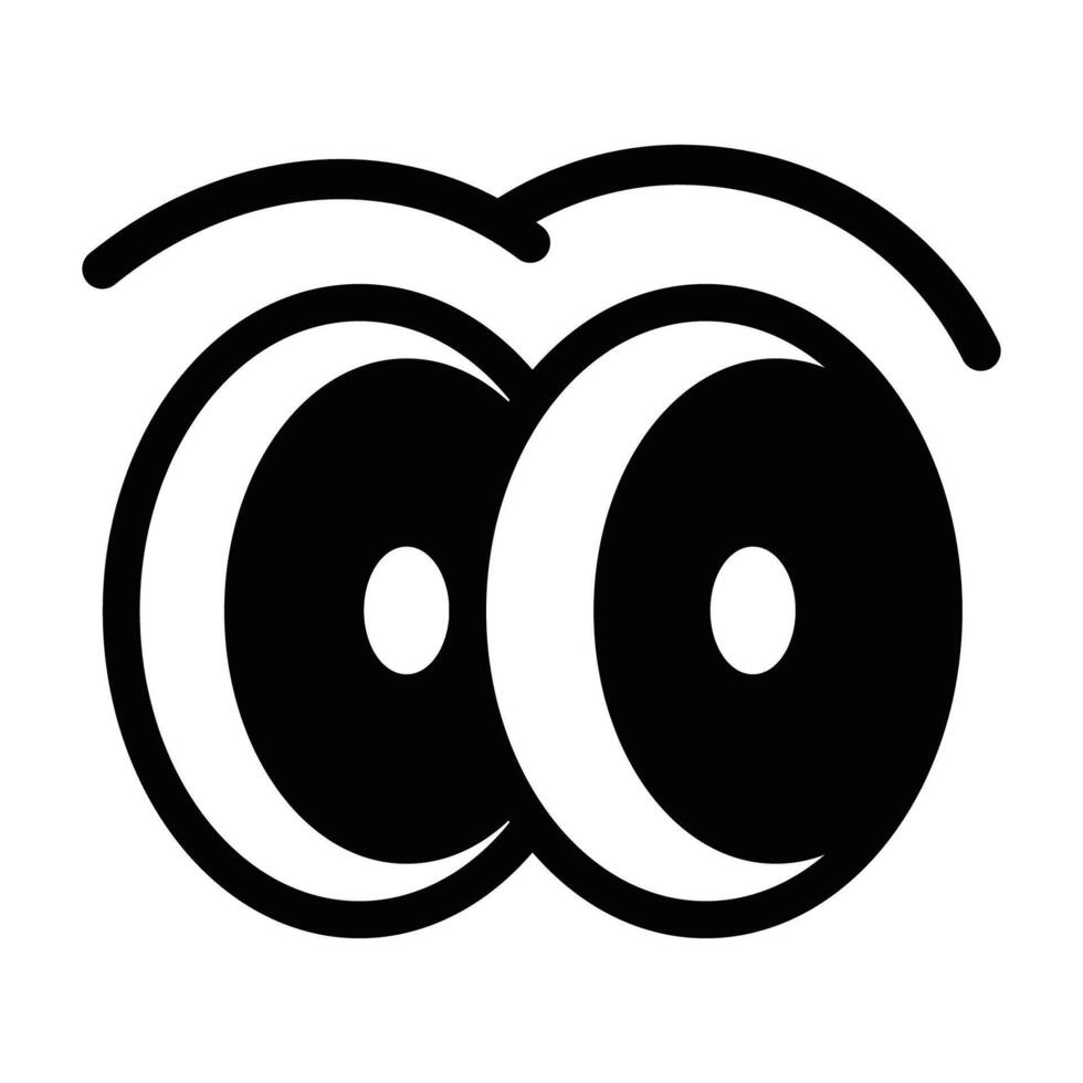 Black and white cartoon googly eyes illustration design vector