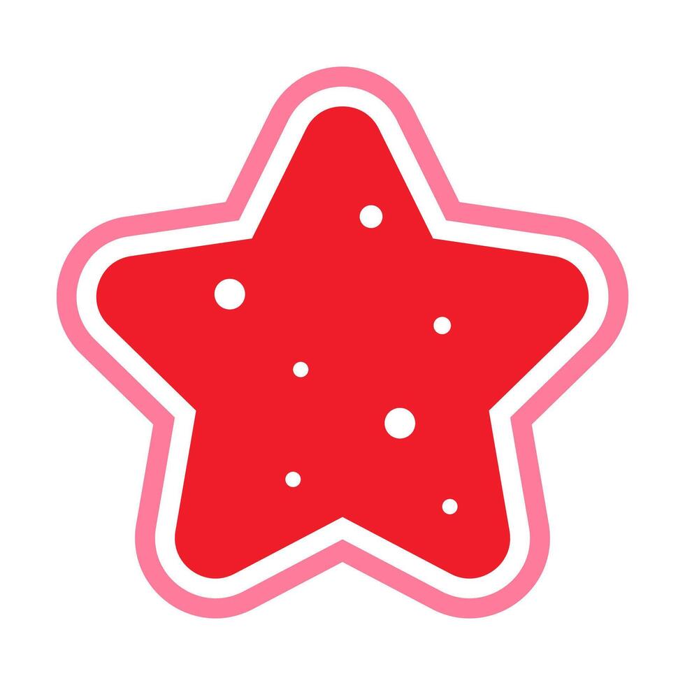 Red Star Icon with White Accents vector