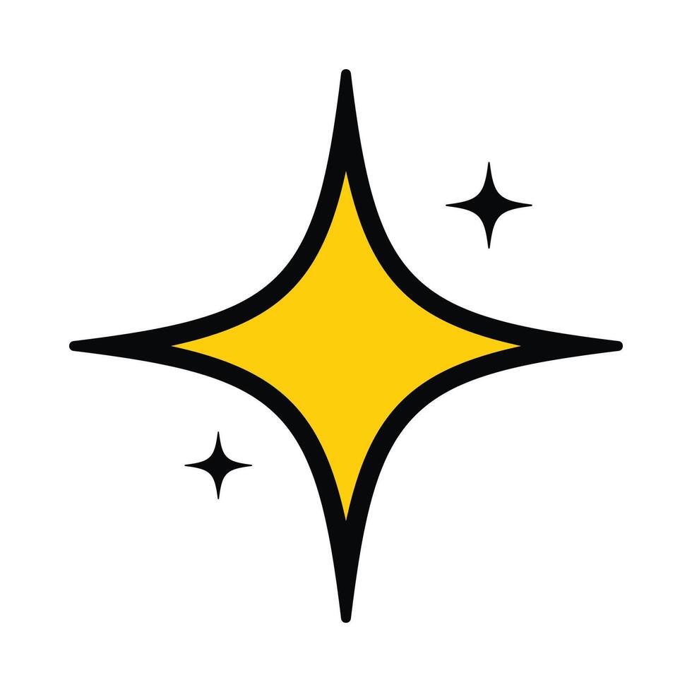 Shining yellow star flat design illustration vector