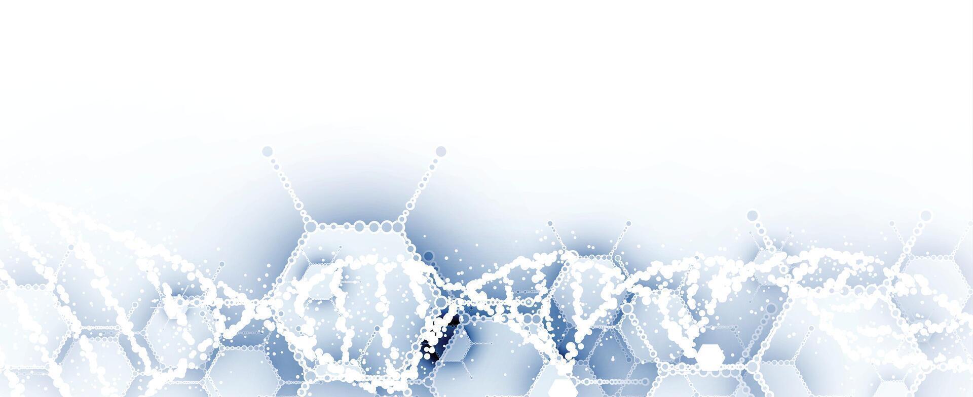 a blue and white background with a dna molecule vector