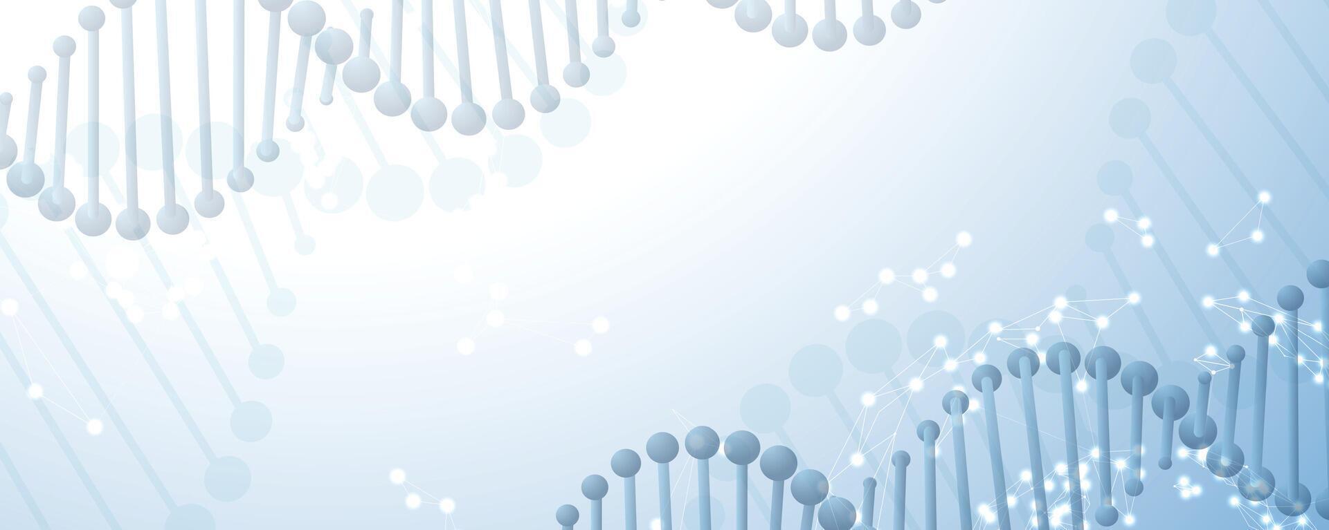 abstract background with dna strands and dots vector