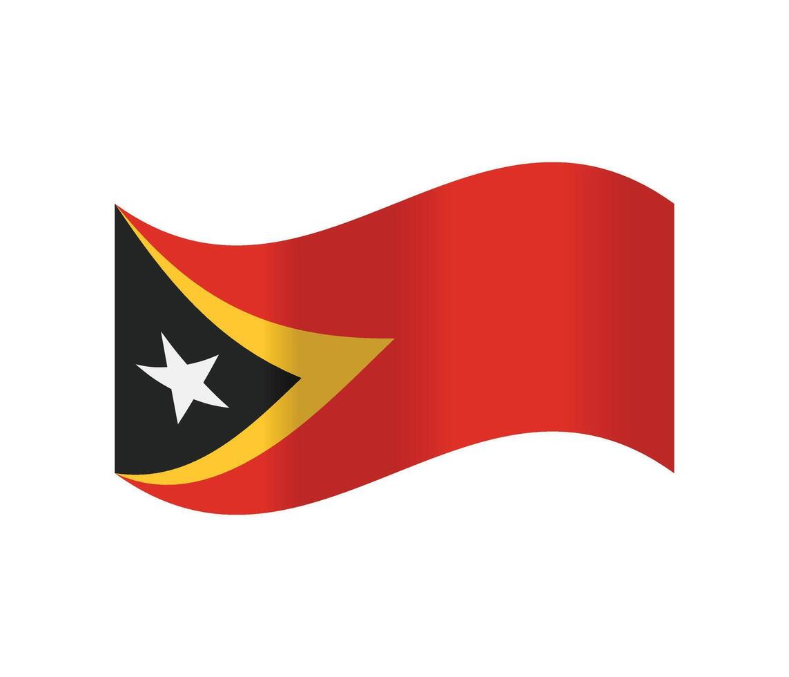 East Timor waving flag.Isolated flag of East Timor vector