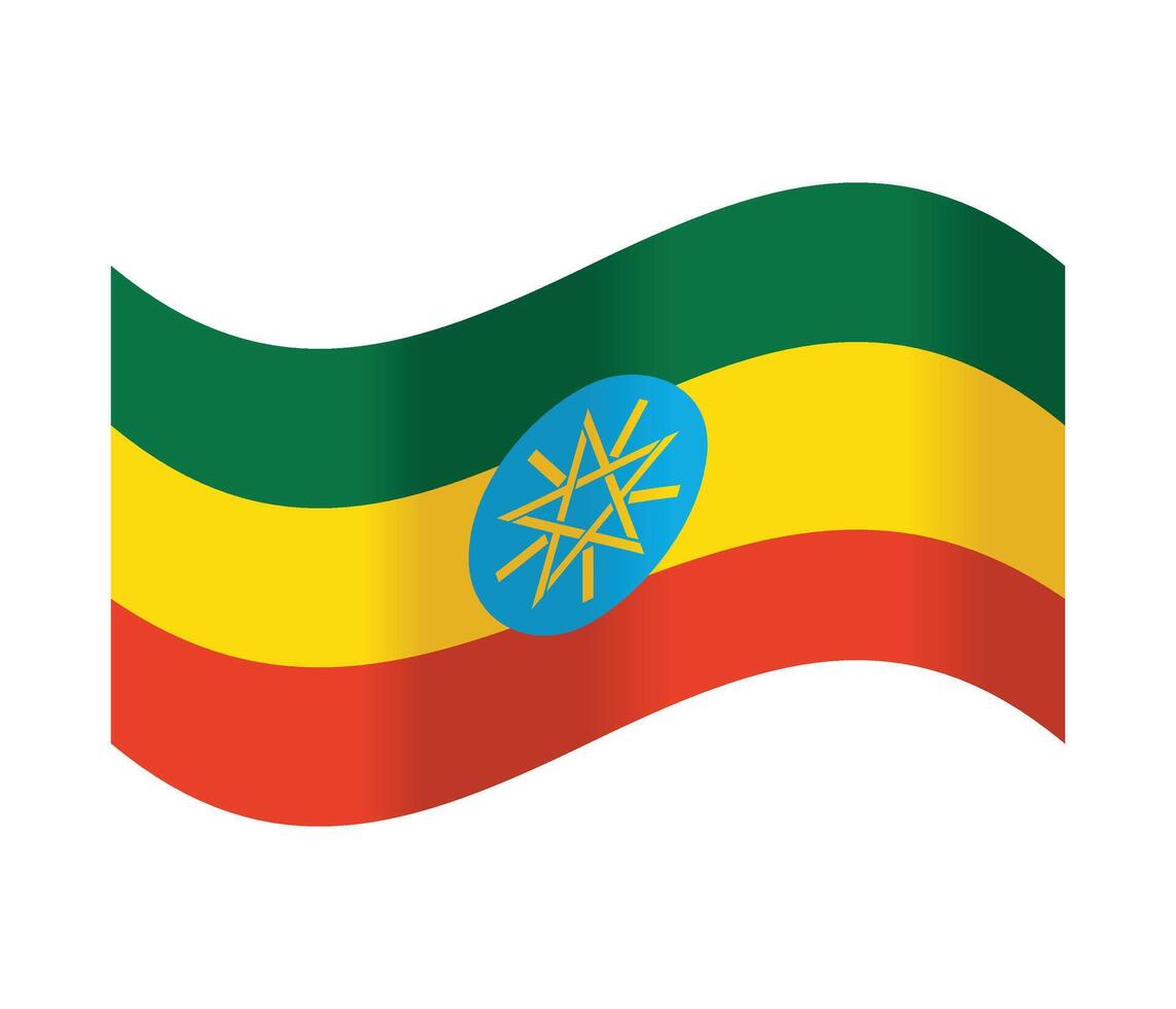 Ethiopia waving flag vector
