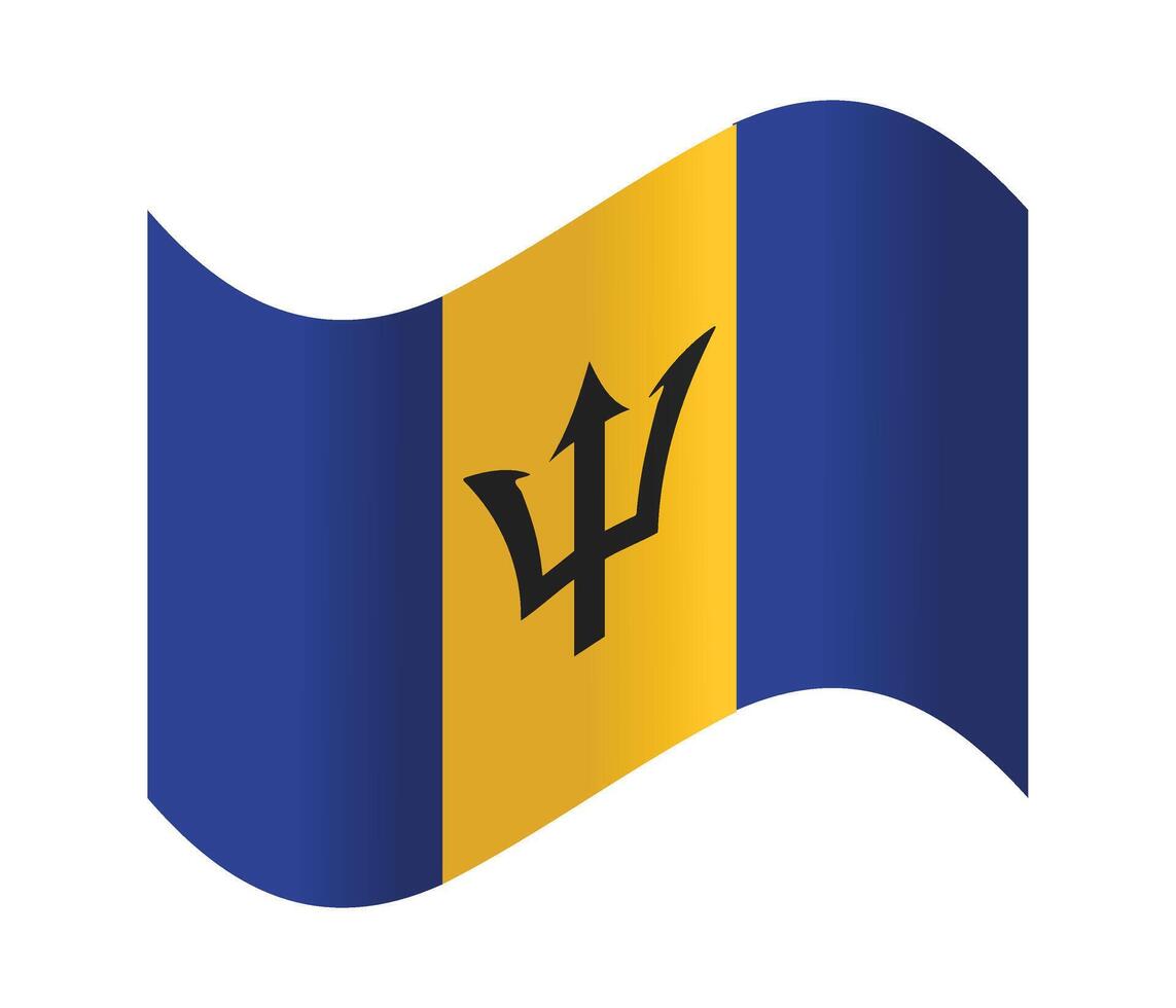 Barbados waving flag vector