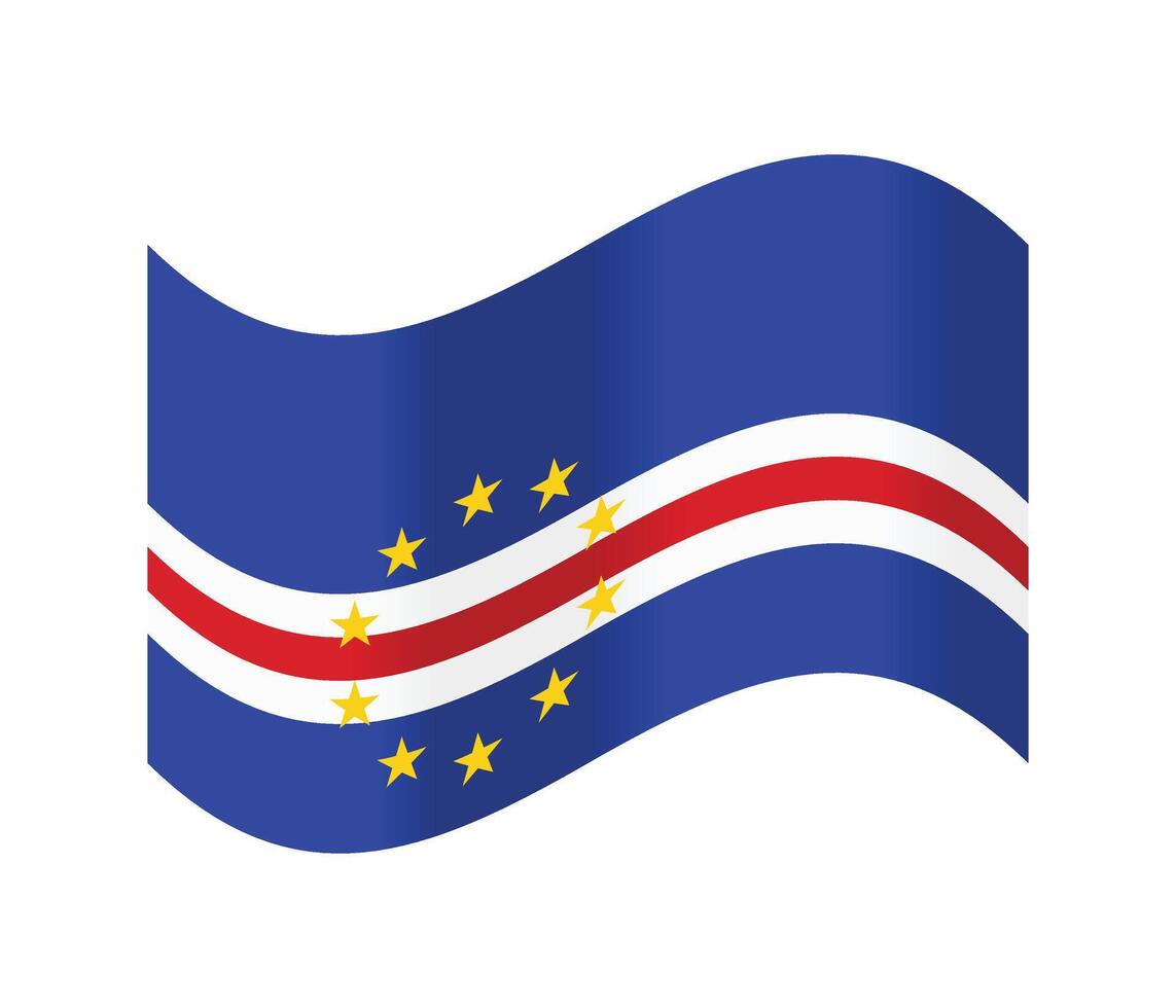 Cape Verde waving flag.Isolated flag of Cabo Verde vector