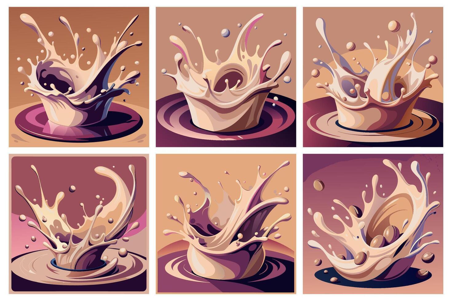 Colorful Splash Effect Forming a Water Crown from a Dropped Object vector
