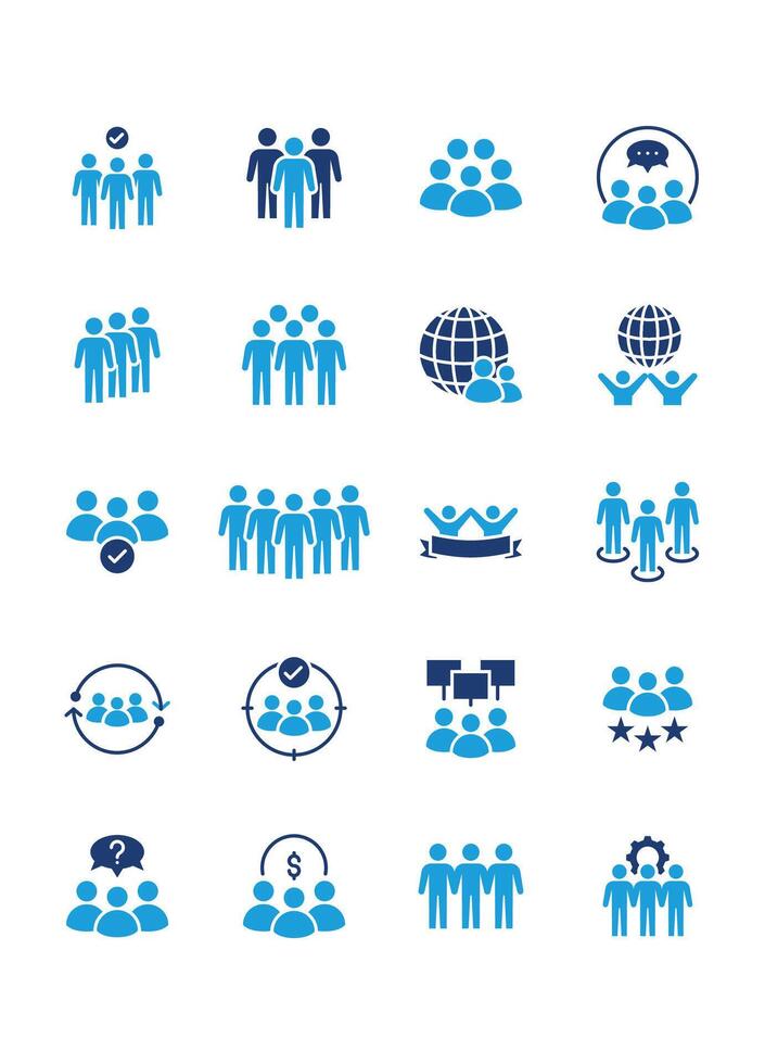 People and business icons set vector