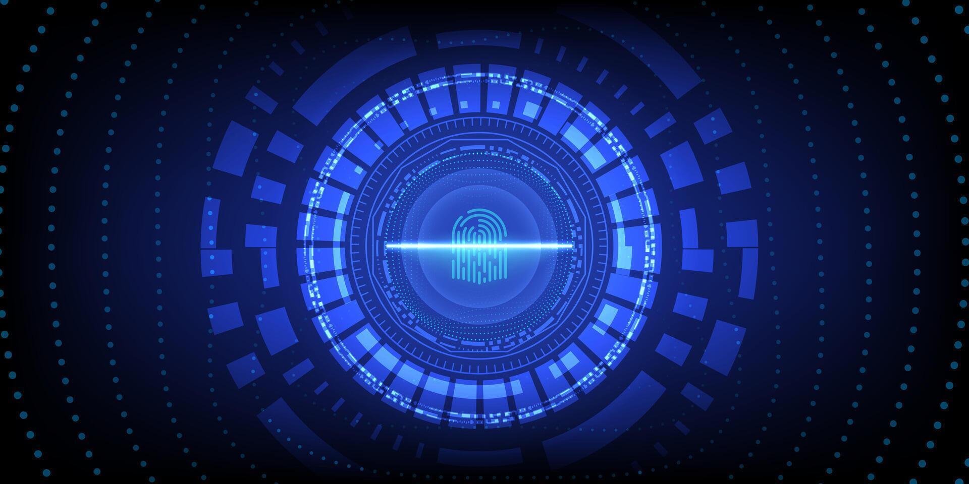 High-Tech Fingerprint Authentication Interface vector