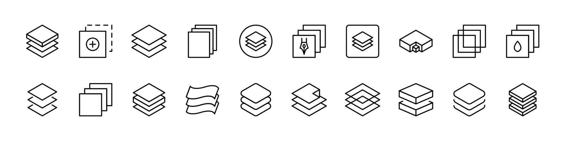Folder Line Icon Collection. Minimalistic Linear Pictogram for Web and Graphic Design, Apps, Banners, Social Network and Cards vector
