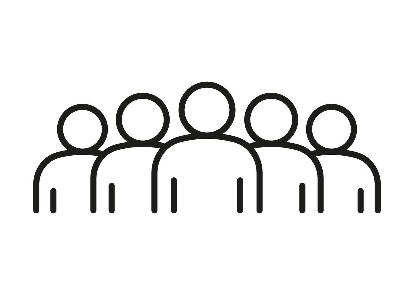 Group of people, line icon. Teamwork, crowd of person. Business communication, connection. illustration vector