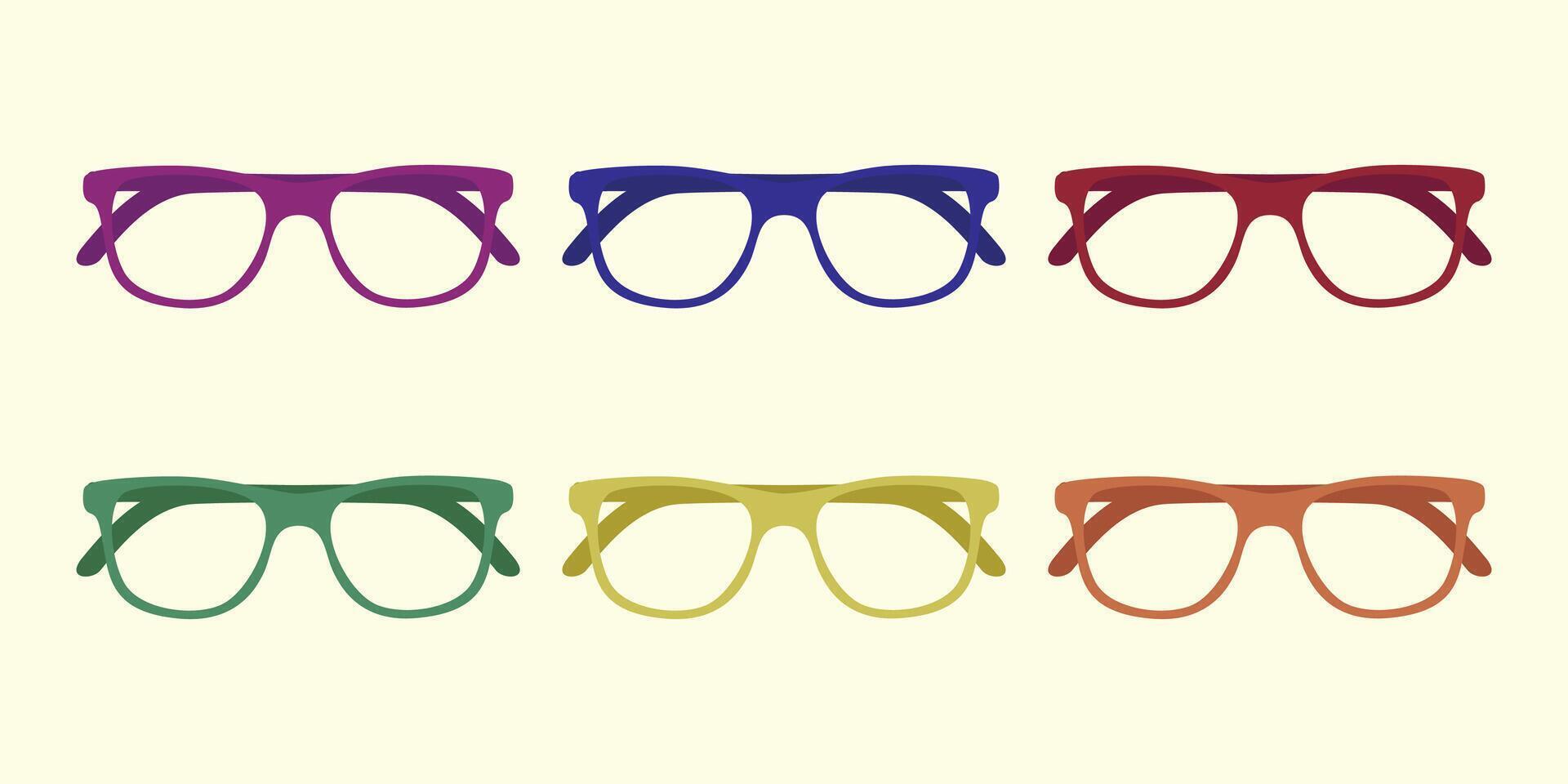 A set of colorful sunglass icon set, sunglass collection, sunglass silhouette design collection, eyeglass icon vector