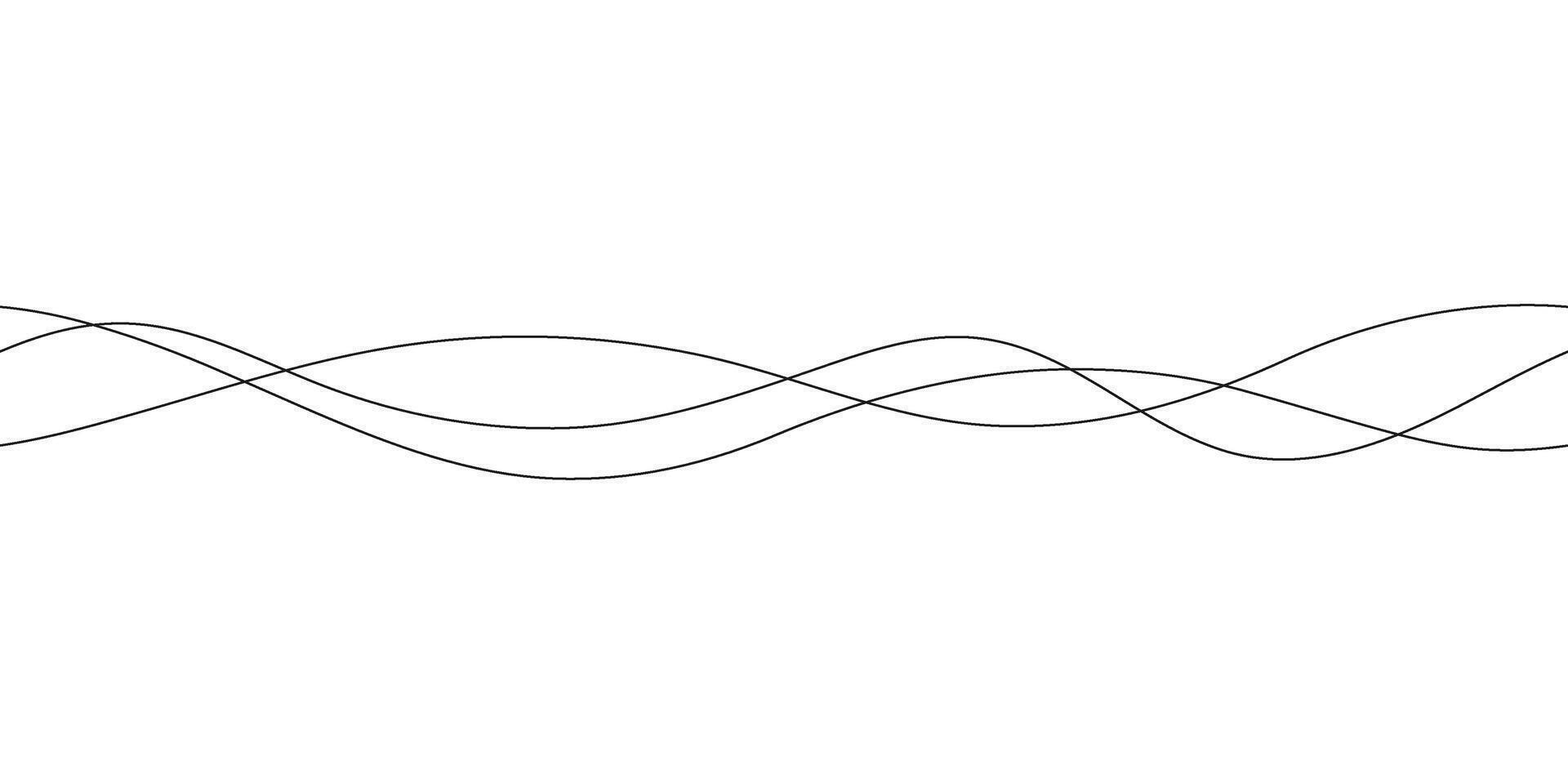 Continuous line in form curve wave, seamless abstract pattern. Wavy striped graphic background. Calm, still water of sea, river, ocean, swimming pool. Line art outline illustration vector