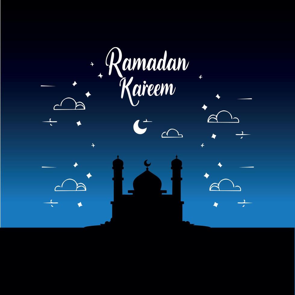 Night of ramadan kareem greeting. vector