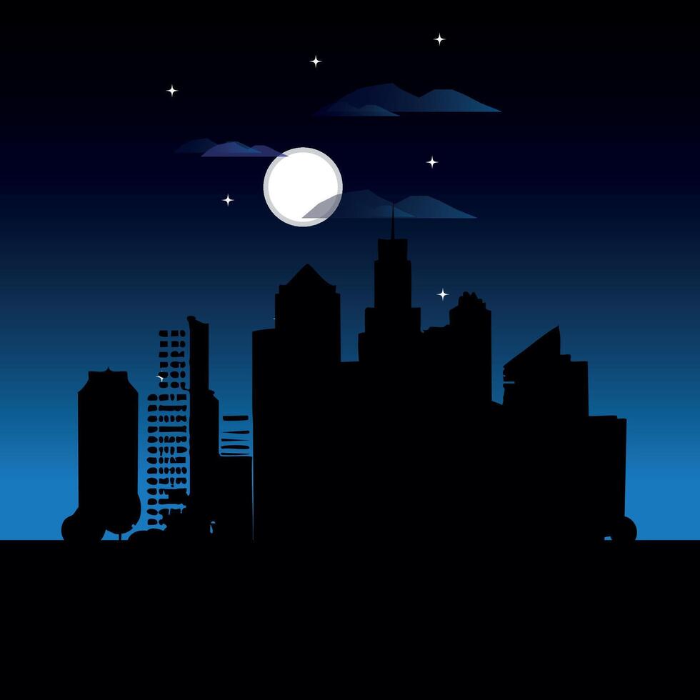 Night of a city view background vector