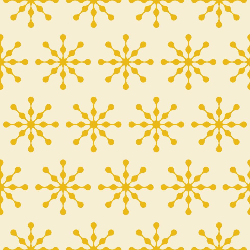 Geometric seamless pattern with yellow sunburst on a beige background. Trendy colorful graphic print. vector